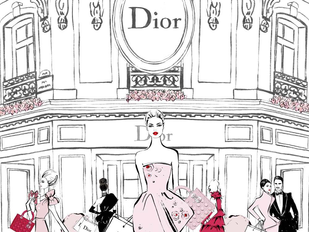Christian Dior Girl Illustration