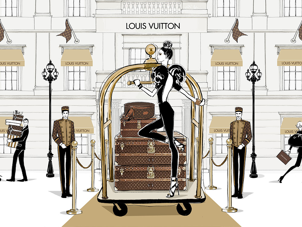 Megan Hess Illustration - Coffee and Louis Vuitton with a giant side of  monogram!! Louis Vuitton #MeganHessCoffeeGirls